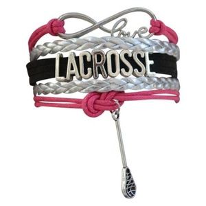 Lacrosse Bracelet - Pink & Silver